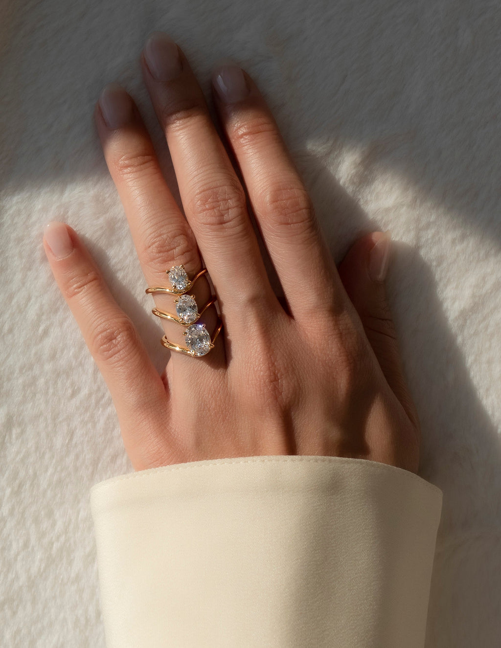 Solitaire Rapture & Pave Band- Oval Lab Grown Diamond Bridal Set