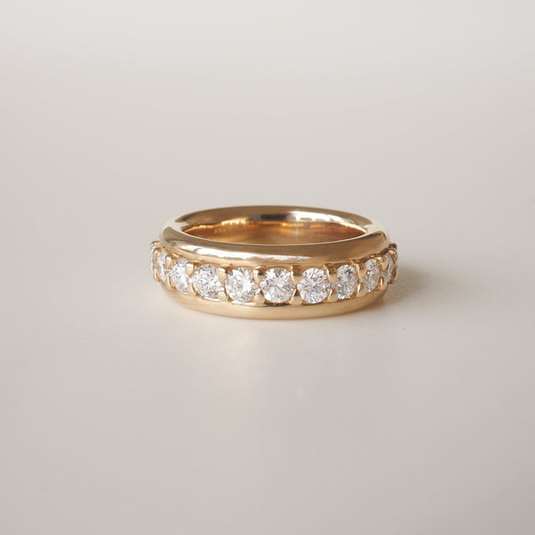Bold Pave- 2.2 CT Round Lab Grown Diamond Wedding Band - Eternity- 0.50 CT Round Lab Grown Diamond Wedding Band