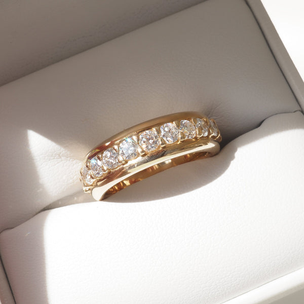 Bold Pave- 2.2 CT Round Lab Grown Diamond Wedding Band - Eternity- 0.50 CT Round Lab Grown Diamond Wedding Band