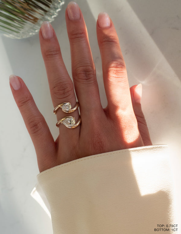 Solitaire Rapture-Pear Lab Grown Diamond Engagement Ring - Solitaire-Oval Lab Grown Diamond Engagement Ring