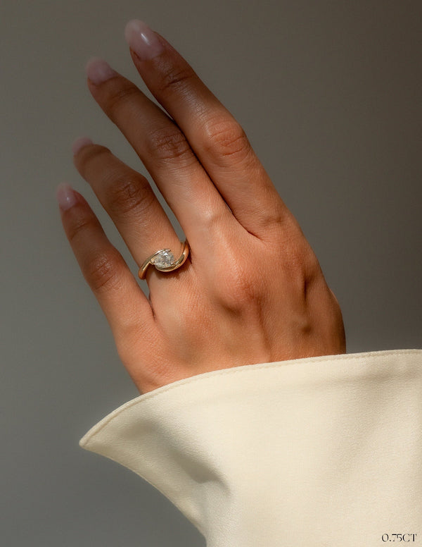 Solitaire Rapture-Pear Lab Grown Diamond Engagement Ring - Solitaire-Oval Lab Grown Diamond Engagement Ring