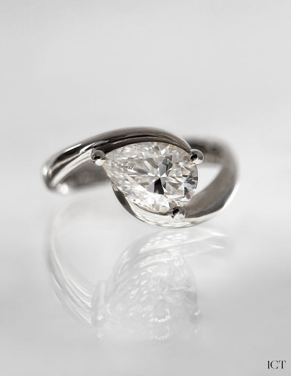 Solitaire Rapture-Pear Lab Grown Diamond Engagement Ring - Solitaire-Oval Lab Grown Diamond Engagement Ring
