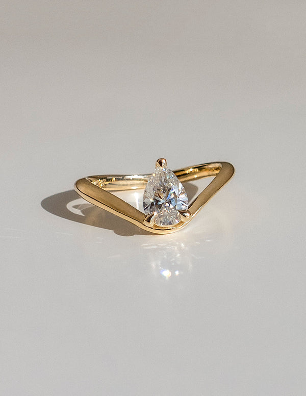 Solitaire Curve & Pave Band-1 CT Pear Lab Grown Diamond Bridal Set - Solitaire Rapture & Pave Band- Oval Lab Grown Diamond Bridal Set
