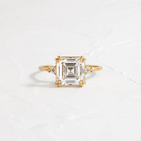 Cluster-Asscher Lab Grown Diamond Engagement Ring - Solitaire-Oval Lab Grown Diamond Engagement Ring