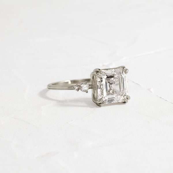 Cluster-Asscher Lab Grown Diamond Engagement Ring - Solitaire-Oval Lab Grown Diamond Engagement Ring