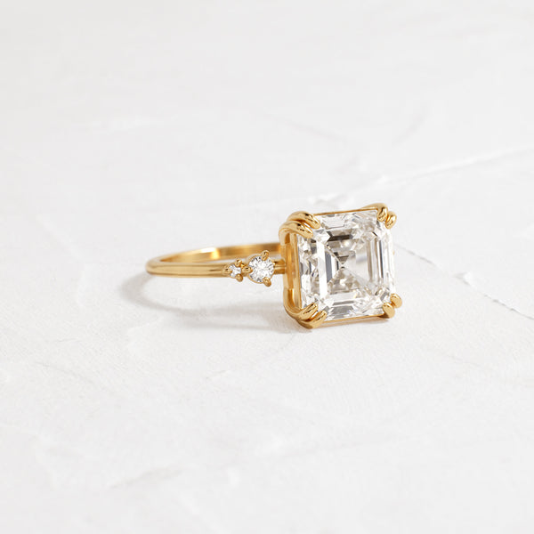 Cluster-Asscher Lab Grown Diamond Engagement Ring - Solitaire-Oval Lab Grown Diamond Engagement Ring