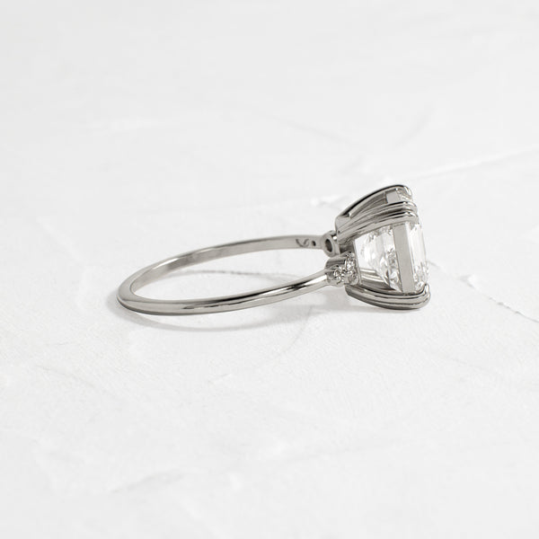 Cluster-Asscher Lab Grown Diamond Engagement Ring - Solitaire-Oval Lab Grown Diamond Engagement Ring