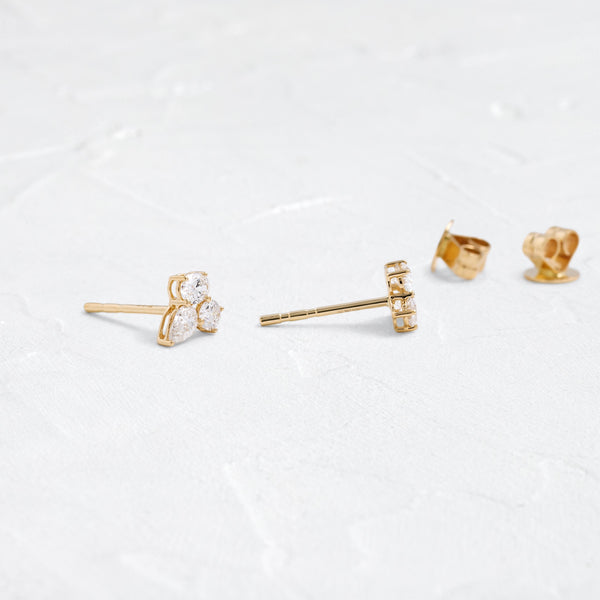 Three Stone- 0.55 CT Oval, Round & Pear Lab Grown Diamond Stud Earrings - Solitaire- 1.0CT Oval Lab Grown Diamond Earrings
