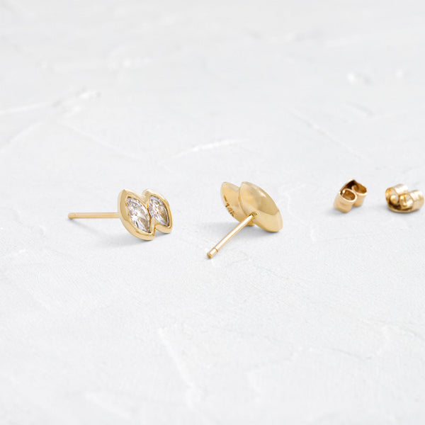 Toi Et Moi Bezel- 0.7 CT Marquise Lab Grown Diamond Stud Earrings - Solitaire- 1.0CT Oval Lab Grown Diamond Earrings