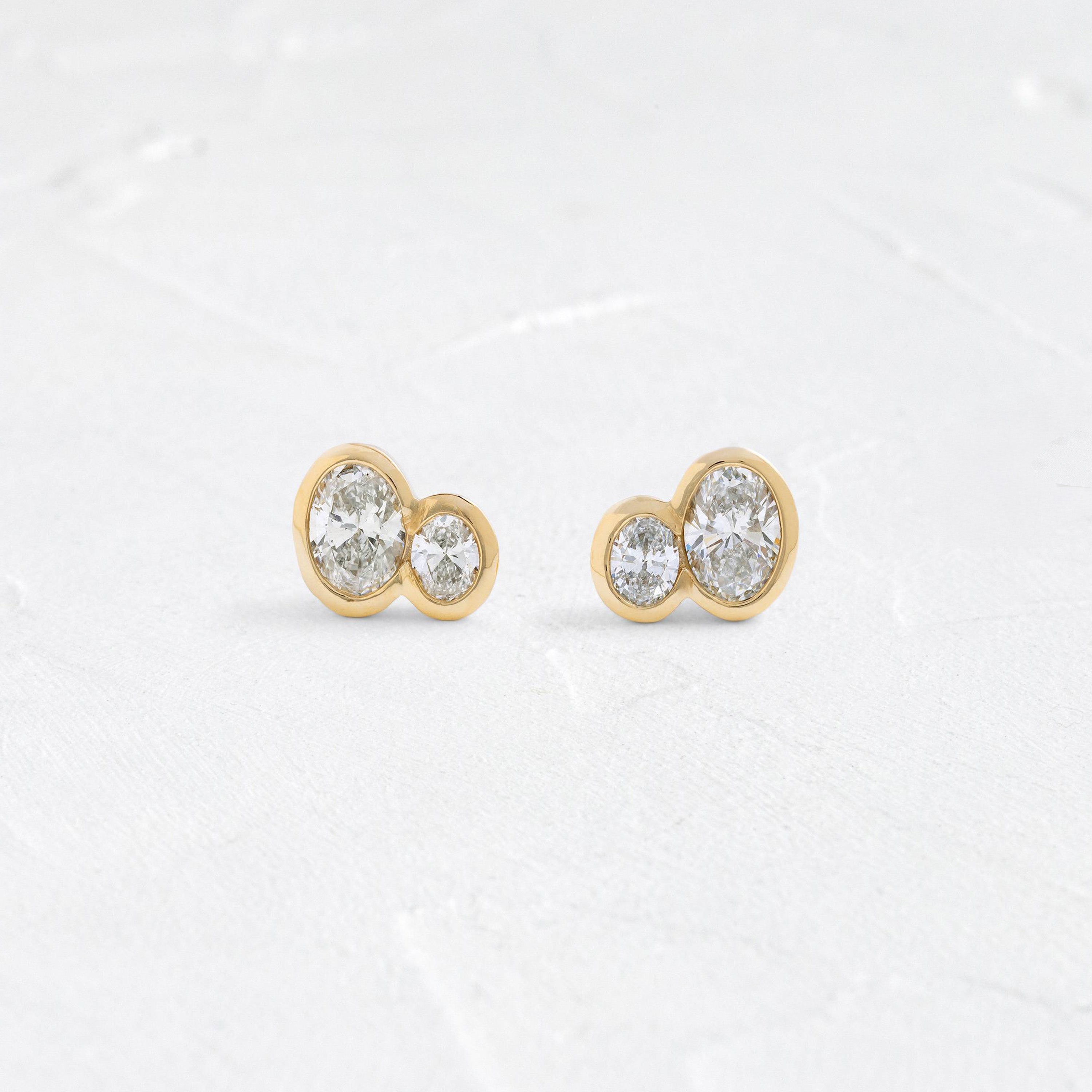 Solitaire- 1.0CT Oval Lab Grown Diamond Earrings