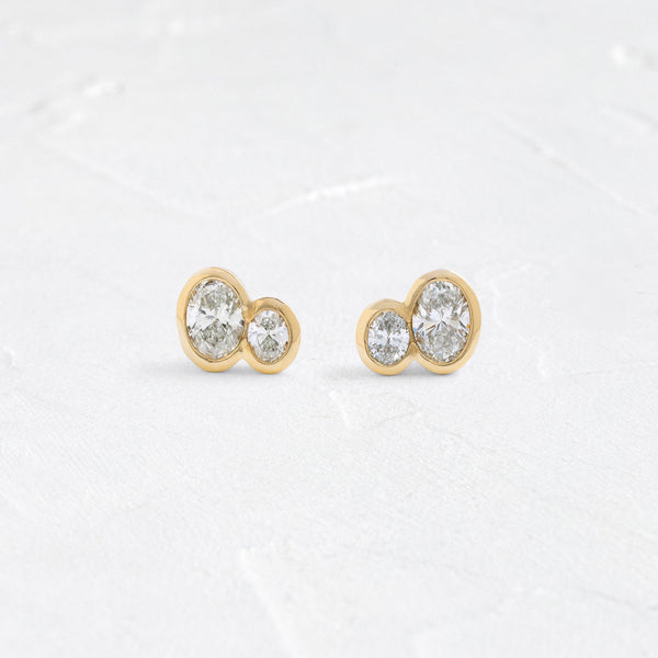 Toi Et Moi Bezel- 1.3 CT Oval Lab Grown Diamond Stud Earrings - Solitaire- 1.0CT Oval Lab Grown Diamond Earrings