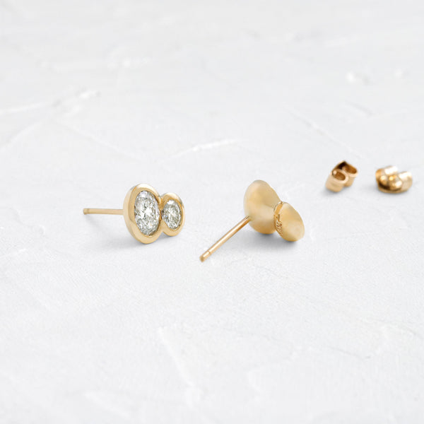 Toi Et Moi Bezel- 1.3 CT Oval Lab Grown Diamond Stud Earrings - Solitaire- 1.0CT Oval Lab Grown Diamond Earrings