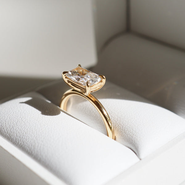 Solitaire-Radiant East West Lab Grown Diamond Engagement Ring - Solitaire-Oval Lab Grown Diamond Engagement Ring