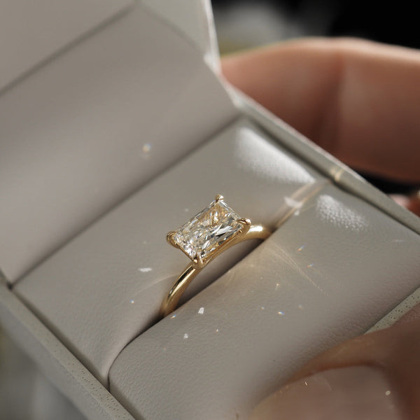 Solitaire-Radiant East West Lab Grown Diamond Engagement Ring - Solitaire-Oval Lab Grown Diamond Engagement Ring