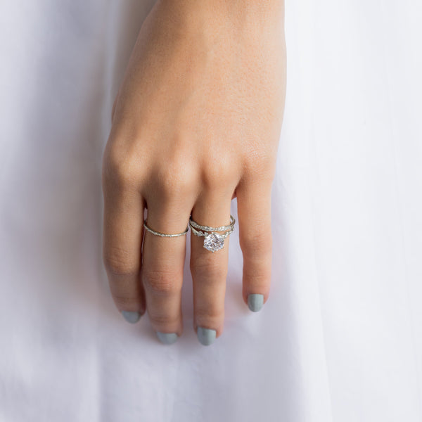 Cluster with Hidden Stone-Round Lab Grown Diamond Engagement Ring - Solitaire-Oval Lab Grown Diamond Engagement Ring