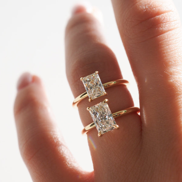 Solitaire-Radiant Lab Grown Diamond Engagement Ring - Solitaire-Oval Lab Grown Diamond Engagement Ring