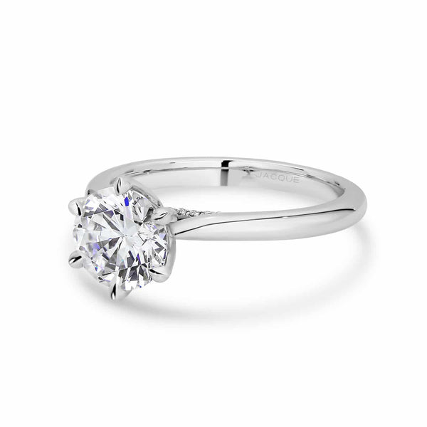 Hidden Halo-Round Lab Grown Diamond Engagement Ring - Solitaire-Oval Lab Grown Diamond Engagement Ring