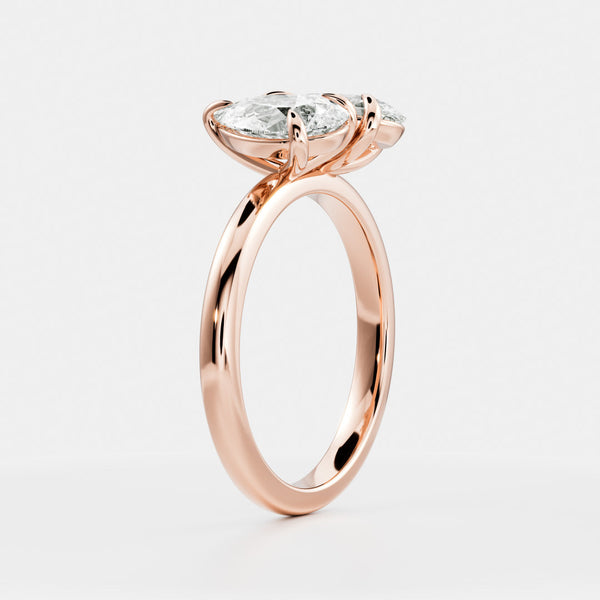 Toi Et Moi- 1.33 CT Pear & 0.8 CT Pear Moissanite Engagement Ring - Solitaire- 1.0 CT Oval Moissanite Engagement Ring