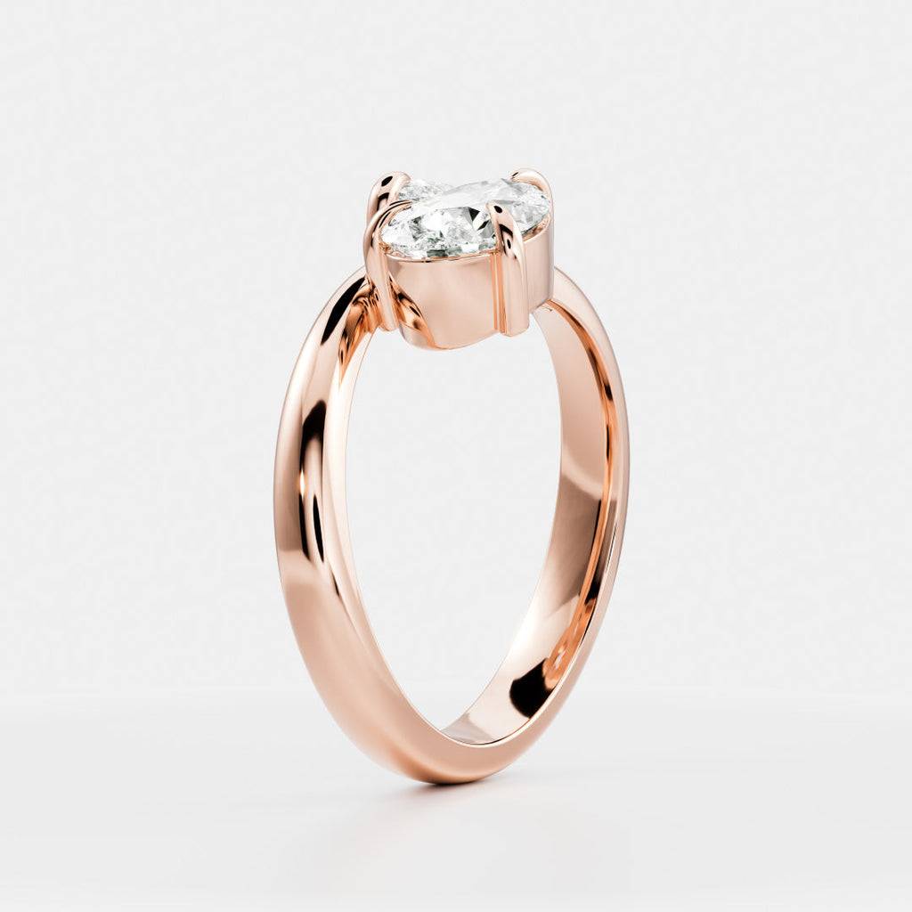 Solitaire- 1.0 CT Oval Moissanite Engagement Ring