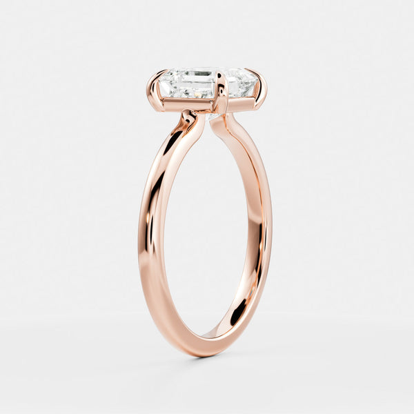 Solitaire Low Profile-Asscher Lab Grown Diamond Engagement Ring - Solitaire-Oval Lab Grown Diamond Engagement Ring