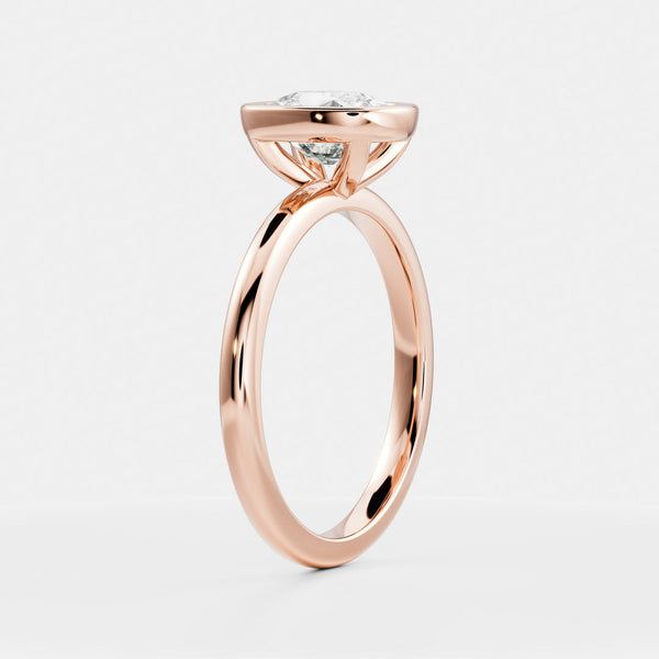 Solitaire Bezel- 2.0 CT Elongated Cushion Moissanite Engagement Ring - Solitaire- 1.0 CT Oval Moissanite Engagement Ring