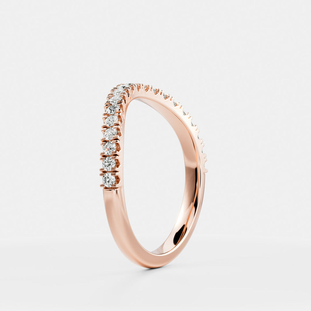 Half Eternity- 0.20 CT Oval Moissanite Wedding Band