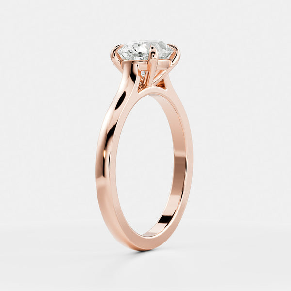 East West Solitaire Cathedral-Oval Lab Grown Diamond Engagement Ring - Solitaire-Oval Lab Grown Diamond Engagement Ring