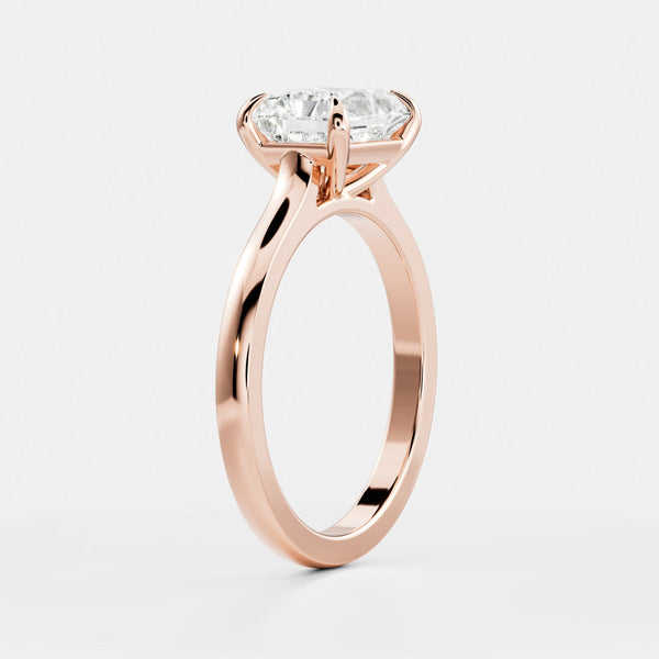 East West Solitaire Cathedral-Radiant Lab Grown Diamond Engagement Ring - Solitaire-Oval Lab Grown Diamond Engagement Ring