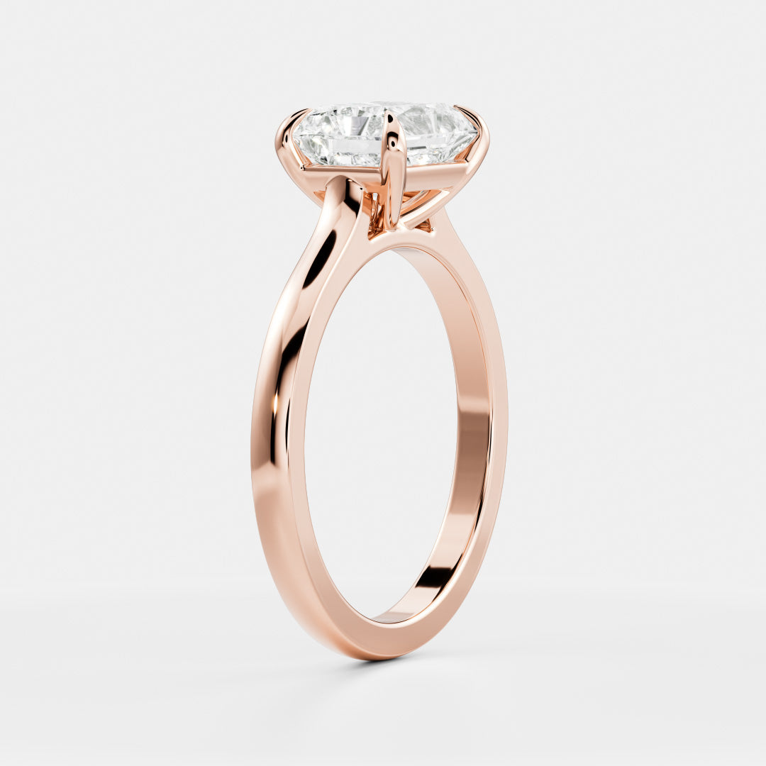 Solitaire- 1.0 CT Oval Moissanite Engagement Ring