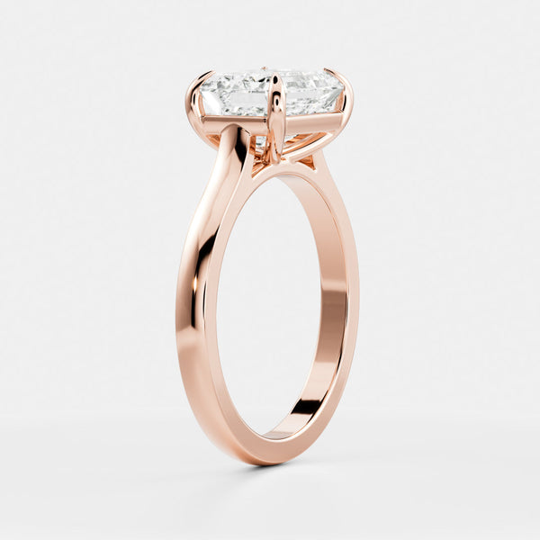 East West Solitaire Cathedral-Emerald Lab Grown Diamond Engagement Ring - Solitaire-Oval Lab Grown Diamond Engagement Ring