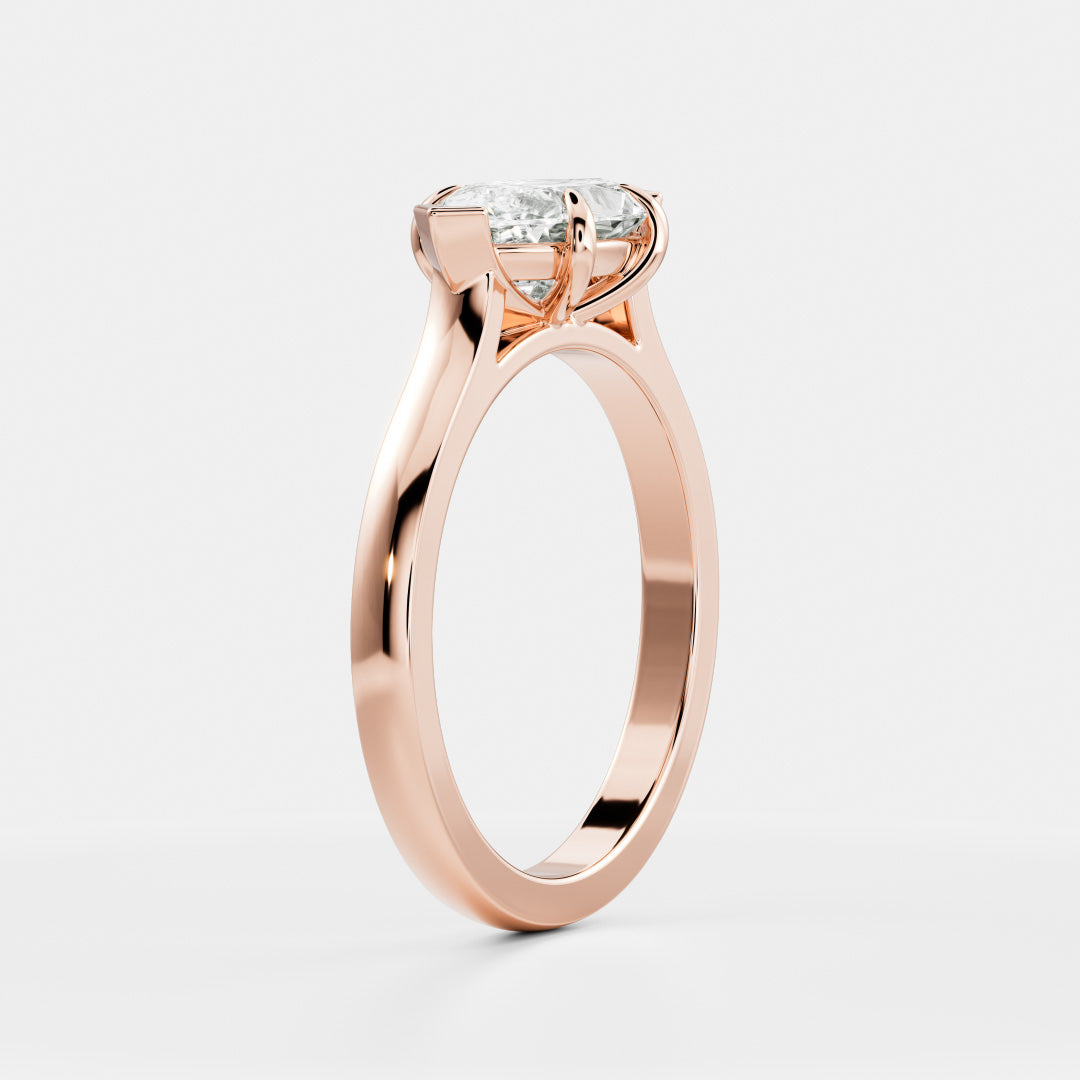 Solitaire- 1.0 CT Oval Moissanite Engagement Ring
