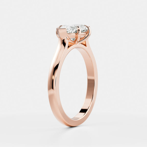 East West Solitaire Cathedral- 1.5 CT Marquise Moissanite Engagement Ring - Solitaire- 1.0 CT Oval Moissanite Engagement Ring