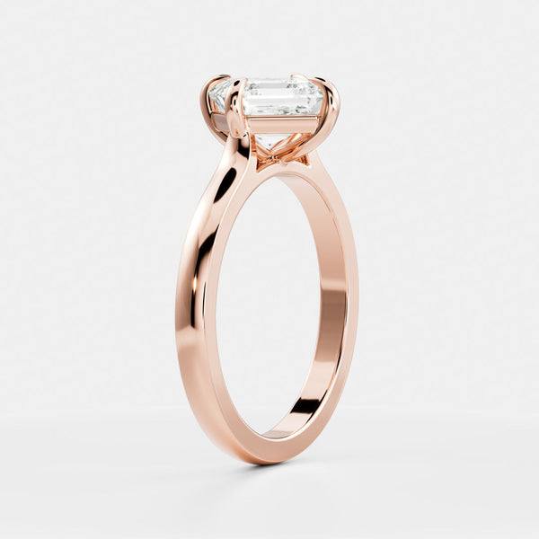 Solitaire Compass Style- 1.15 CT Asscher Moissanite Engagement Ring - Solitaire- 1.0 CT Oval Moissanite Engagement Ring