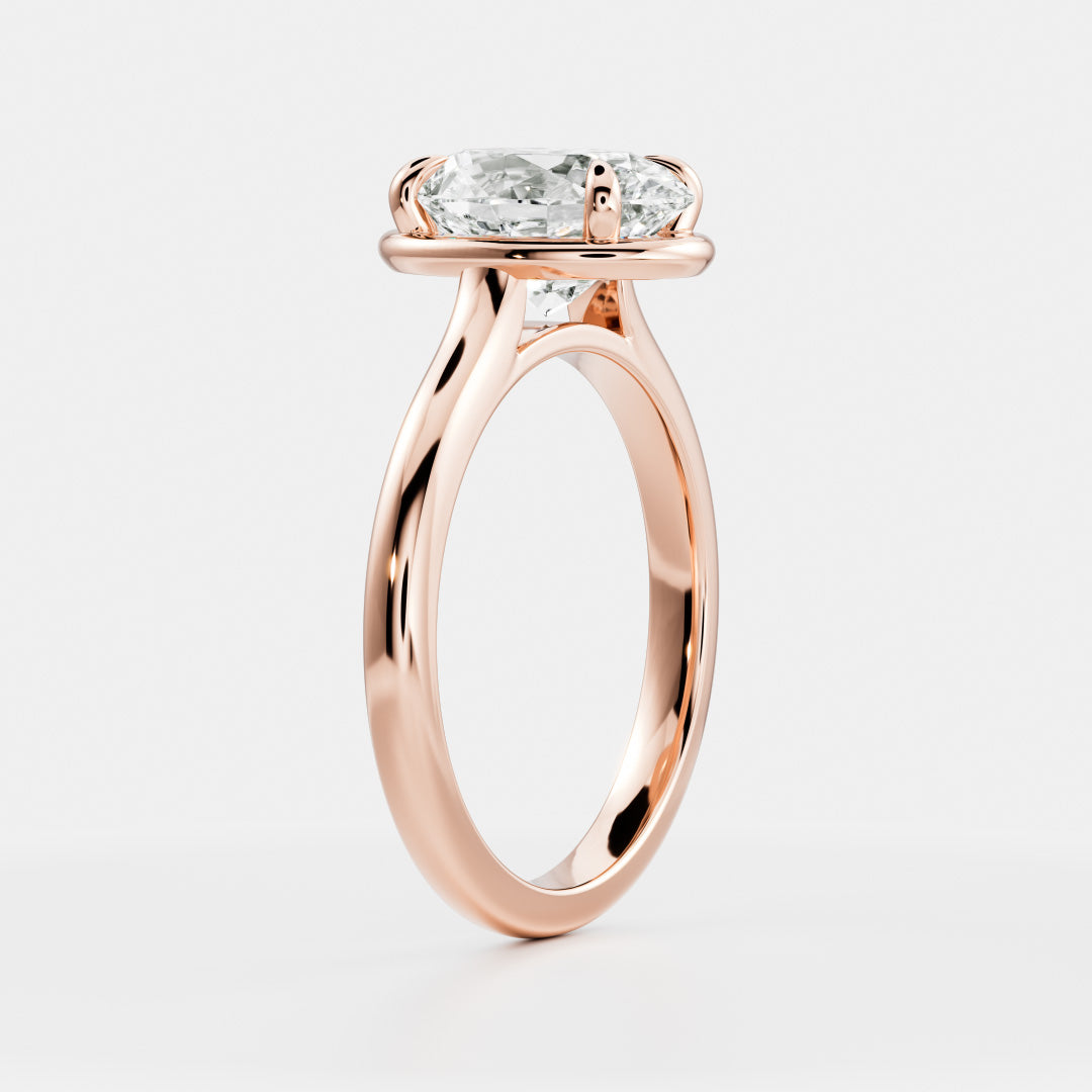 Solitaire- 1.0 CT Oval Moissanite Engagement Ring
