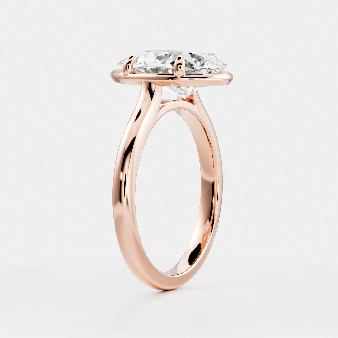Solitaire- 1.0 CT Oval Moissanite Engagement Ring