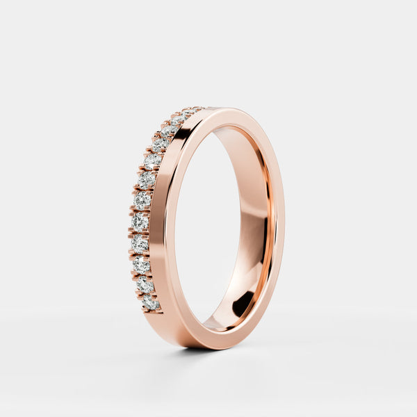 3/4 Pave Eternity- 0.86 CT Round Moissanite Wedding Band - 3/4 Pave Eternity- 0.86 CT Round Moissanite Wedding Band