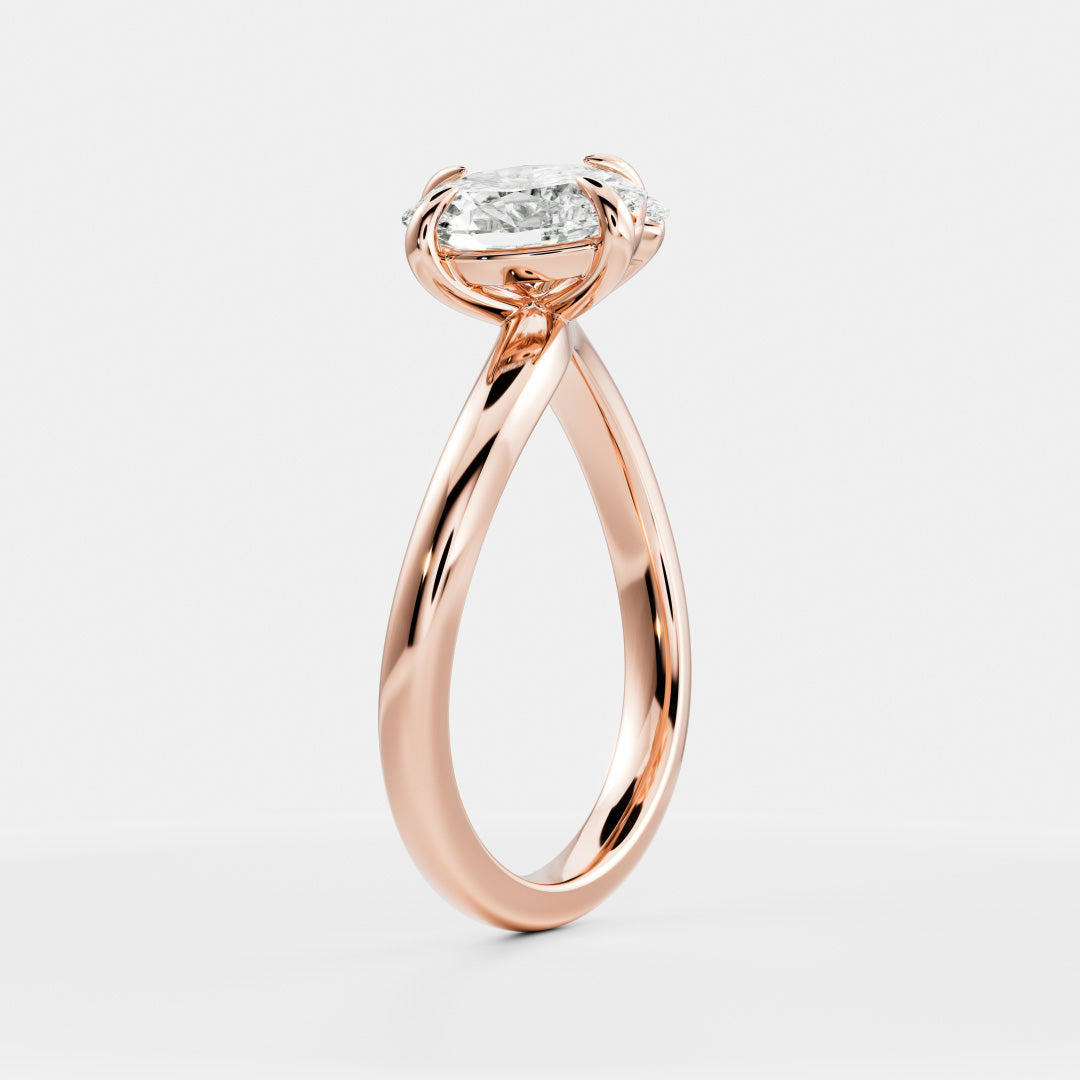 Solitaire- 1.0 CT Oval Moissanite Engagement Ring