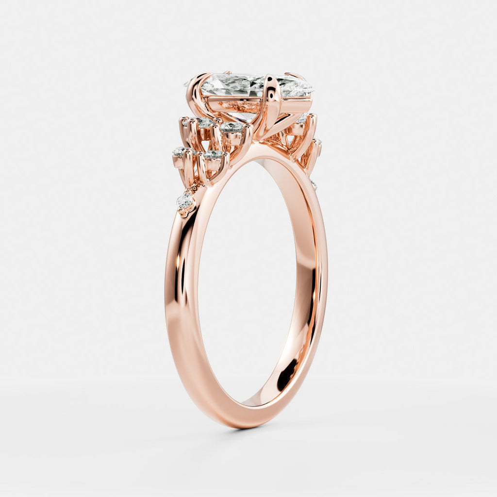 Solitaire- 1.0 CT Oval Moissanite Engagement Ring
