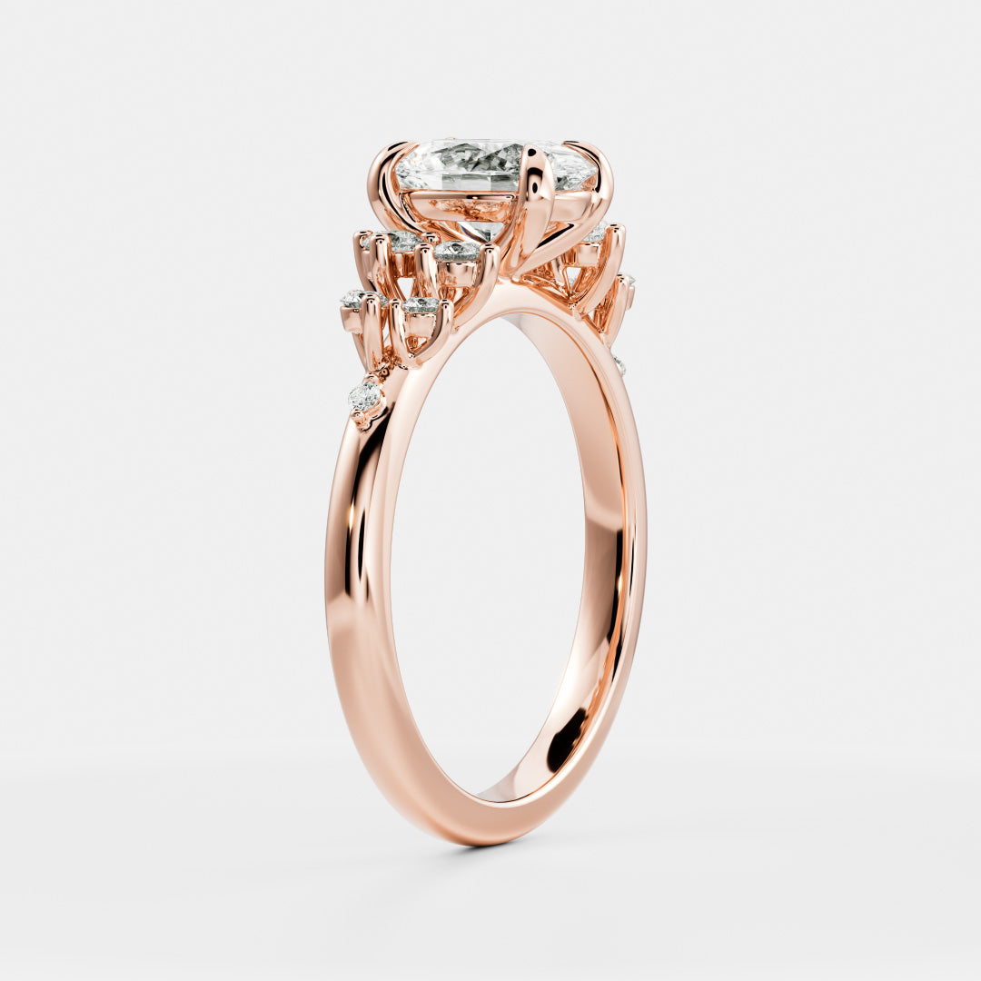 Solitaire- 1.0 CT Oval Moissanite Engagement Ring