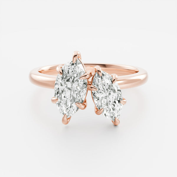 Toi Et Moi-Marquise & Marquise Lab Grown Diamond Engagement Ring - Solitaire-Oval Lab Grown Diamond Engagement Ring