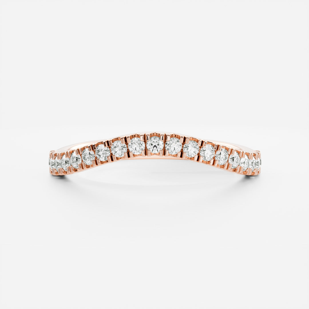 Half Eternity- 0.20 CT Oval Moissanite Wedding Band