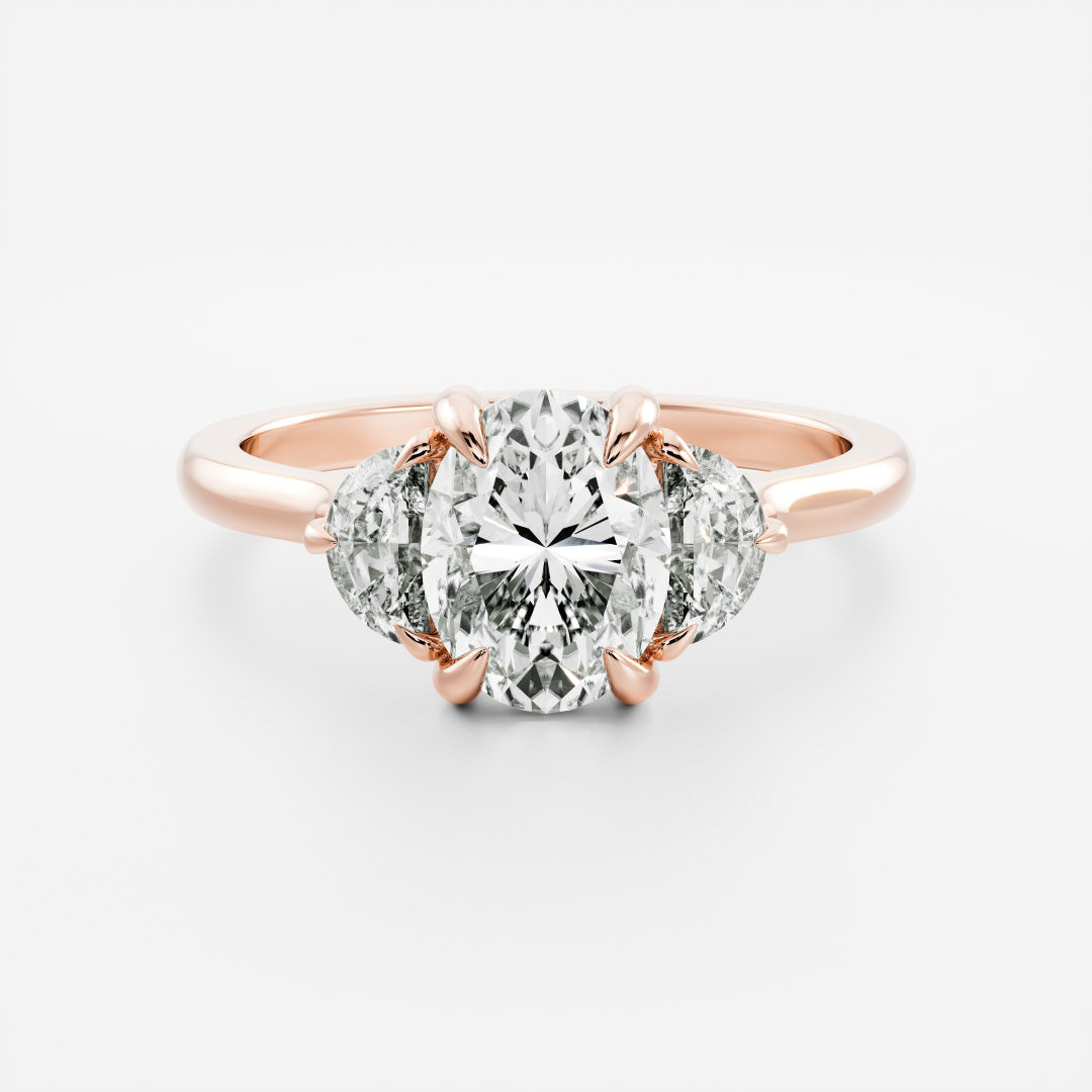 Solitaire- 1.0 CT Oval Moissanite Engagement Ring