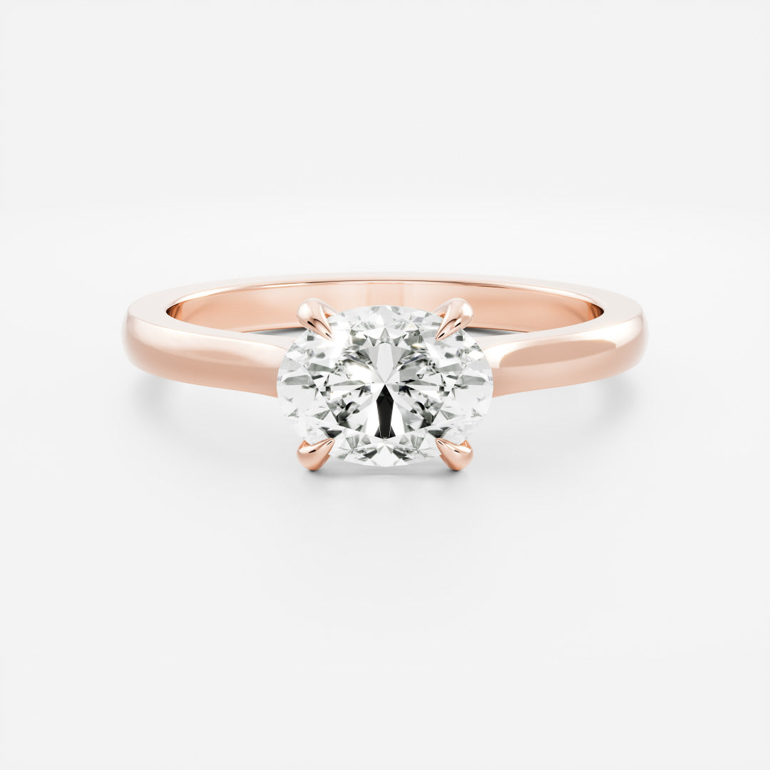 Solitaire-Oval Lab Grown Diamond Engagement Ring
