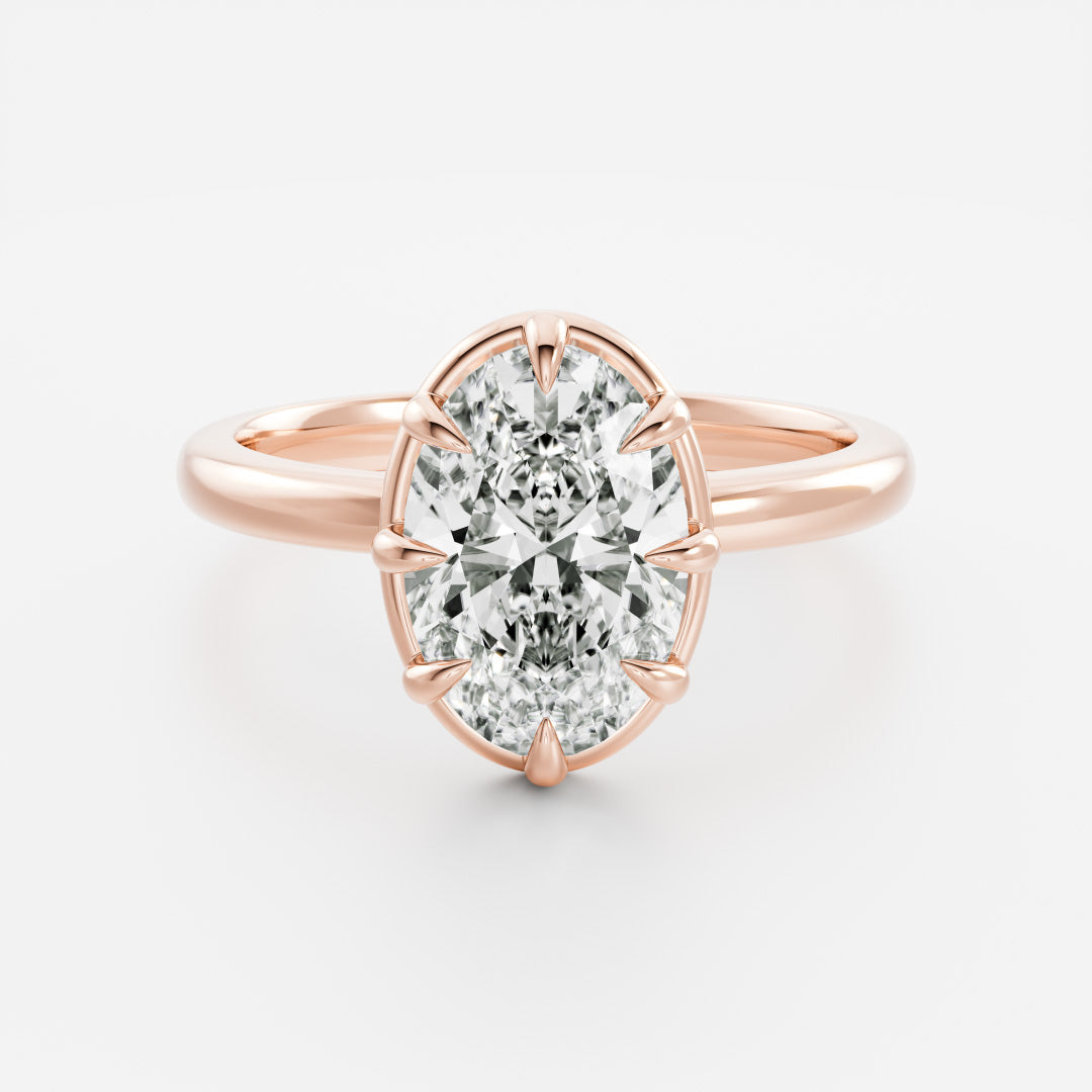 Solitaire- 1.0 CT Oval Moissanite Engagement Ring