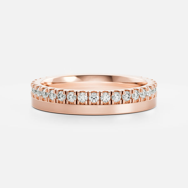 3/4 Pave Eternity- 0.86 CT Round Moissanite Wedding Band - 3/4 Pave Eternity- 0.86 CT Round Moissanite Wedding Band