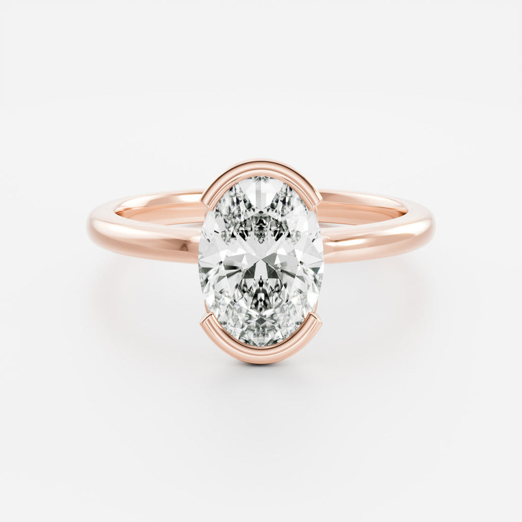 Solitaire- 1.0 CT Oval Moissanite Engagement Ring