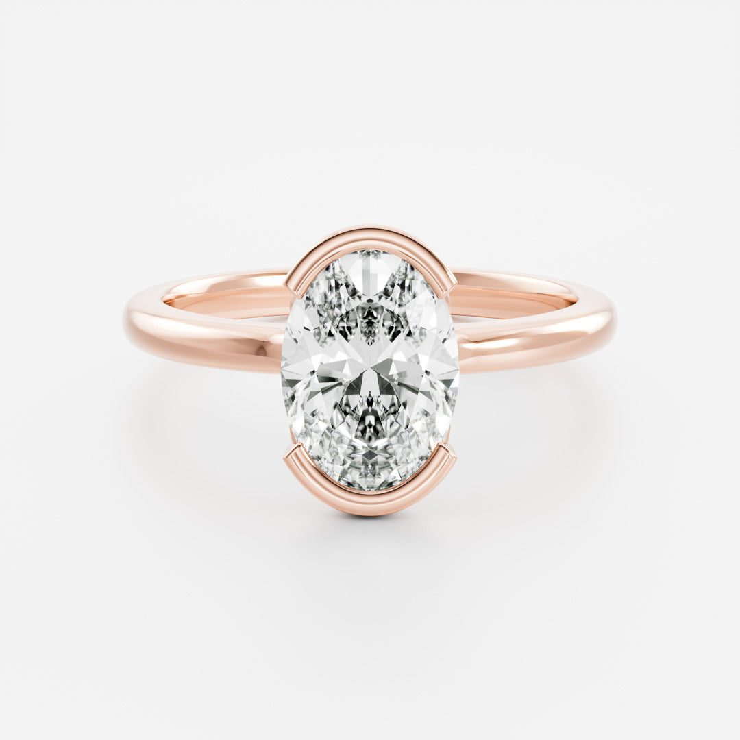 Solitaire-Oval Lab Grown Diamond Engagement Ring