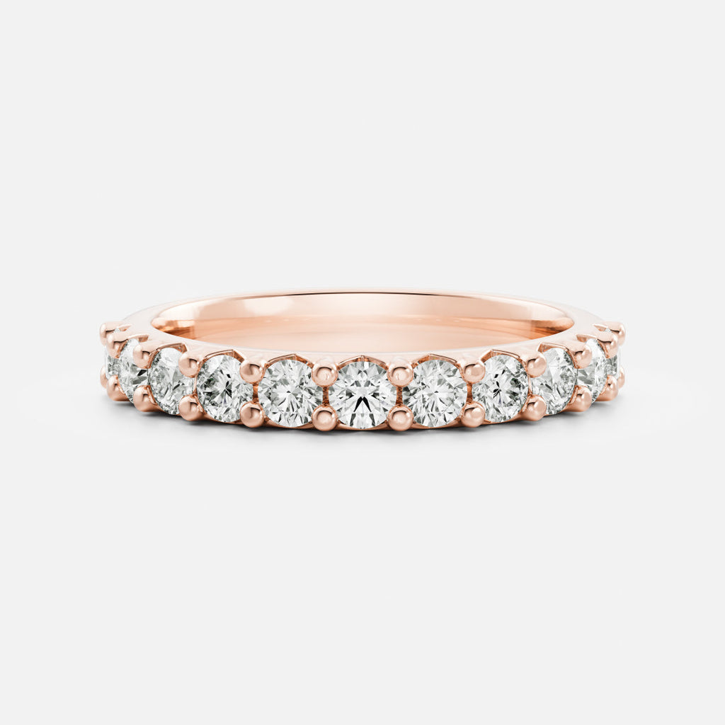Half Eternity- 0.20 CT Oval Moissanite Wedding Band