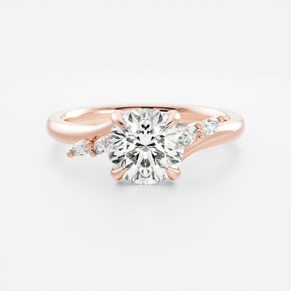 Cluster- 1.8 CT Round Moissanite Engagement Ring - Solitaire- 1.0 CT Oval Moissanite Engagement Ring
