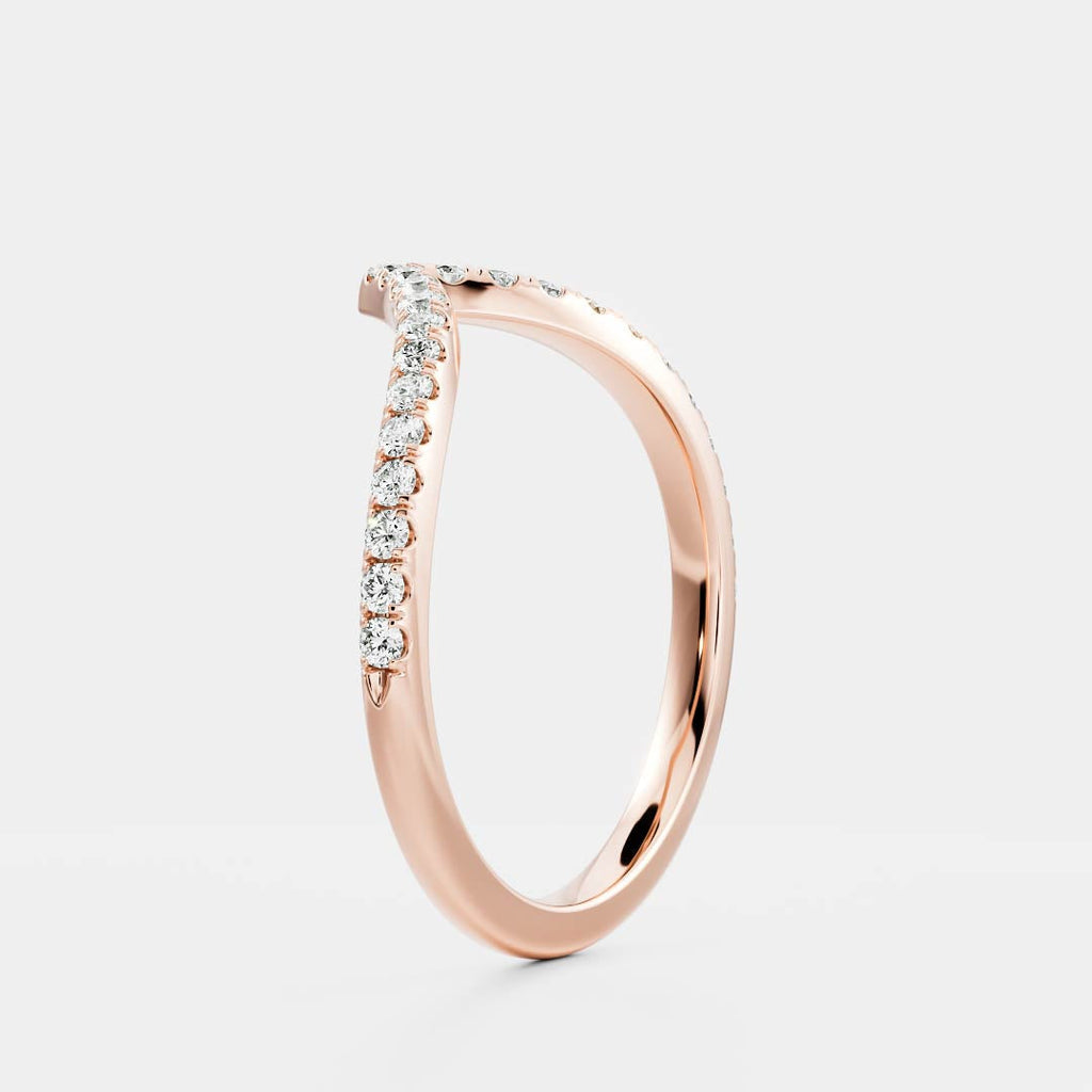 Half Eternity- 0.20 CT Oval Moissanite Wedding Band